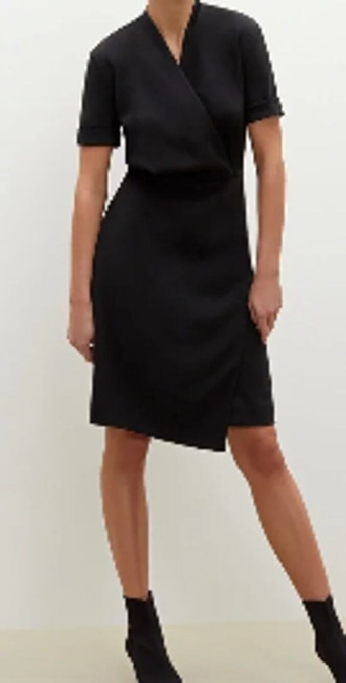 MM.LAFLEUR Black Faux Wrap Tory Dress sz 0